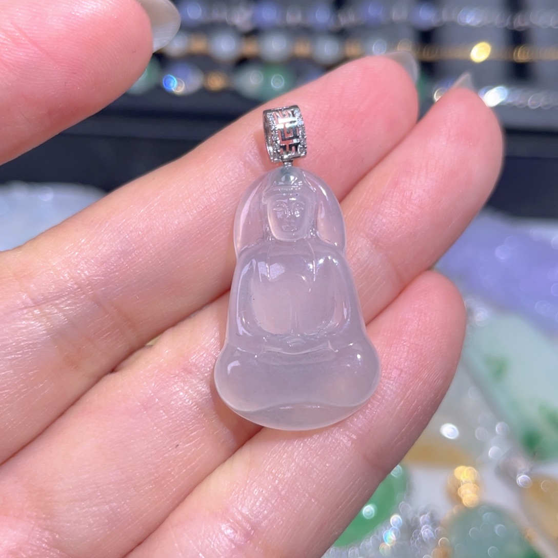 颈饰18K金镶嵌翡翠翡翠
