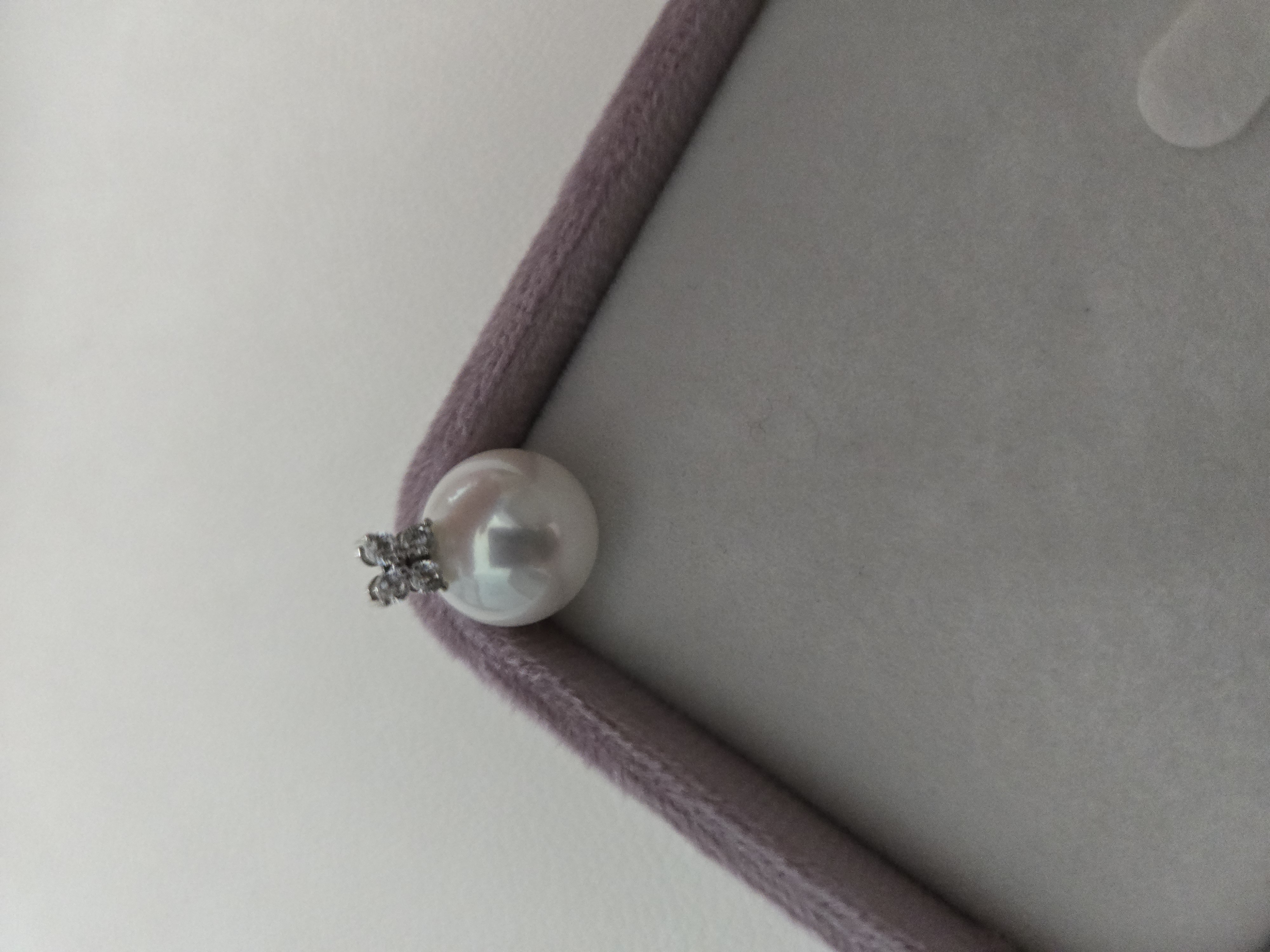 淡水珍珠11-12mm四叶草18K设计吊坠