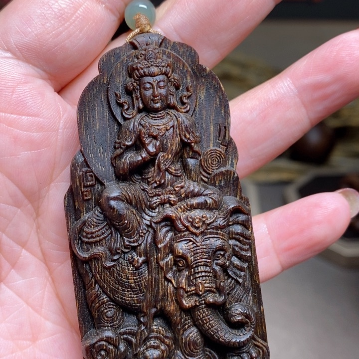 沉香木手串越南芽庄白棋楠金丝玉化帝王吊坠