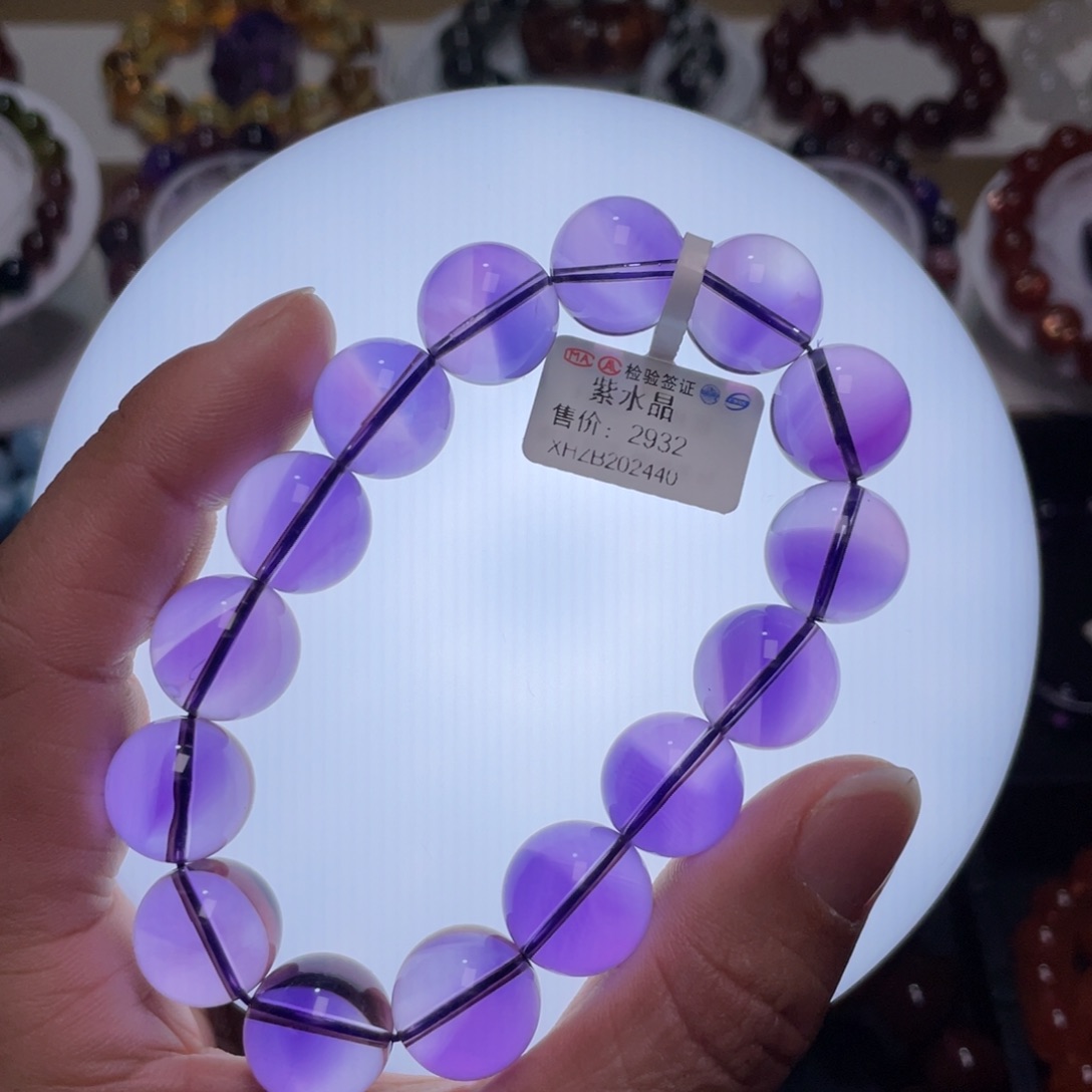 水晶手链未镶嵌巴西紫水晶