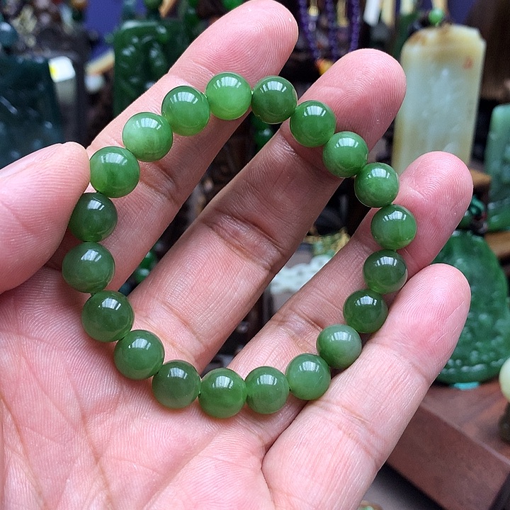 手链未镶嵌和田玉（碧玉）安**下