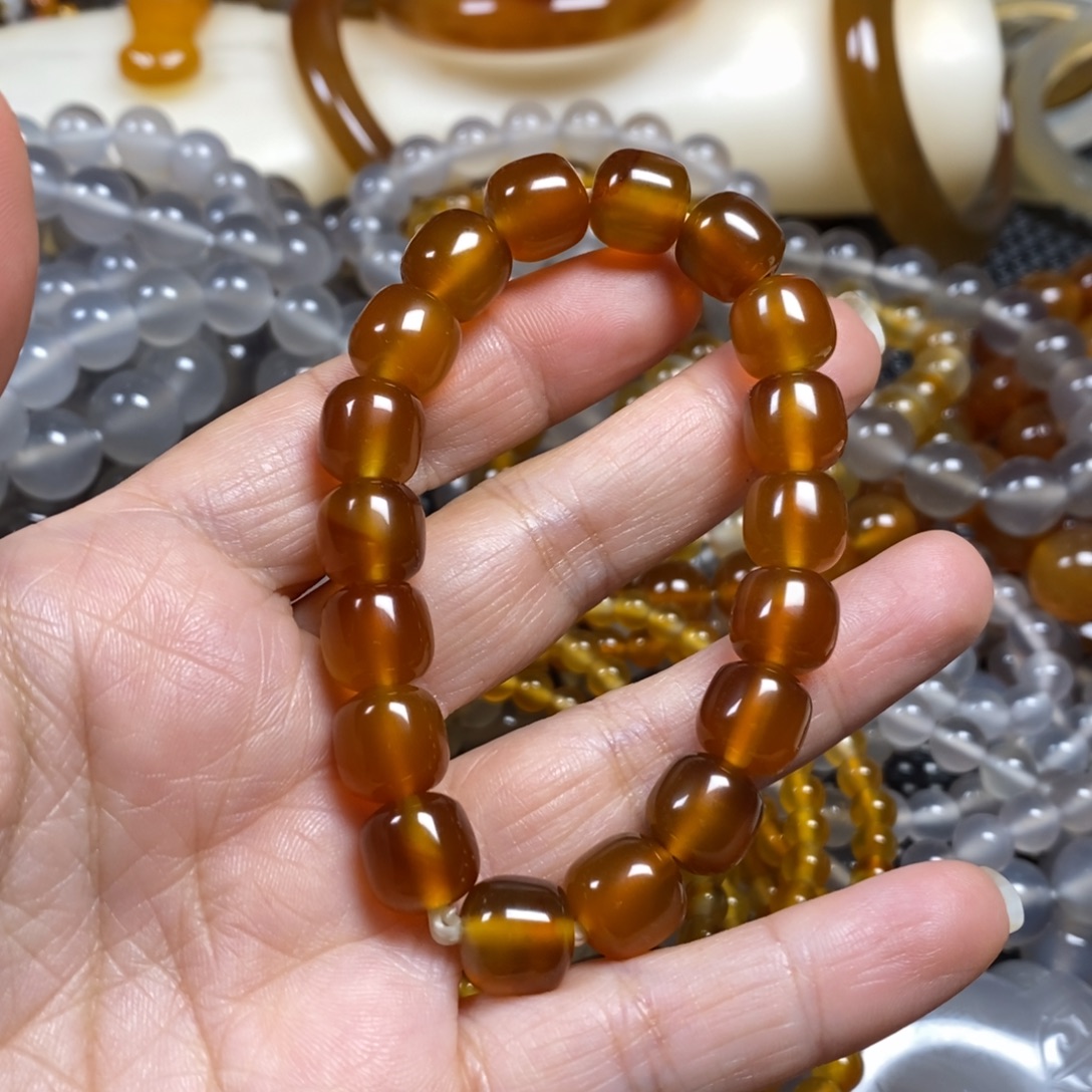 零***枫玛瑙/玉髓未镶嵌玛瑙手串