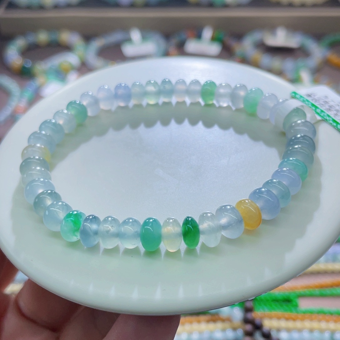 未镶嵌手链翡翠冰鼓珠