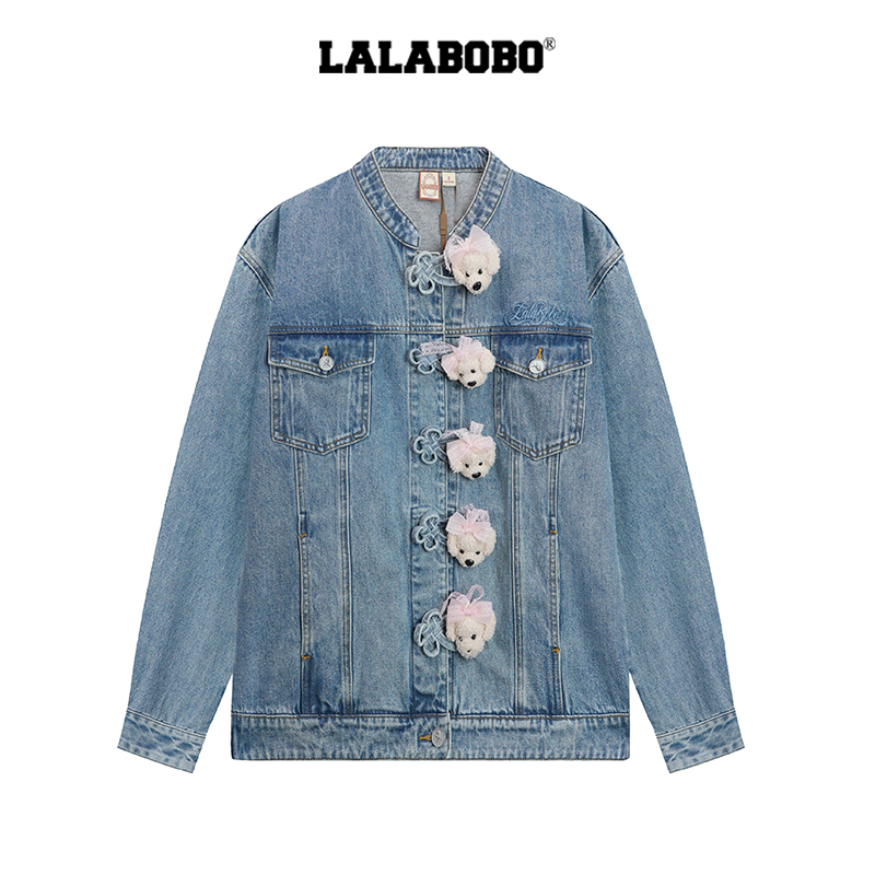 金源LALABOBO立体熊圆领牛仔夹克RBEC-JW11