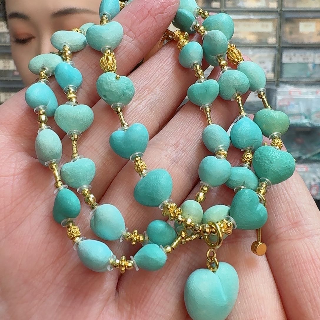 绿松石珠宝奇石18K金镶嵌