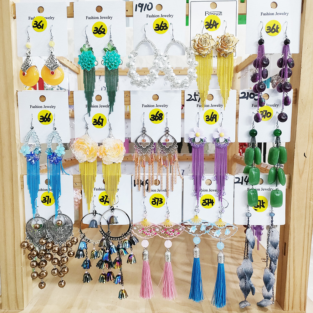 铜合金玻璃耳饰 (K361-K420)-022民族风纯手工流苏耳环合集