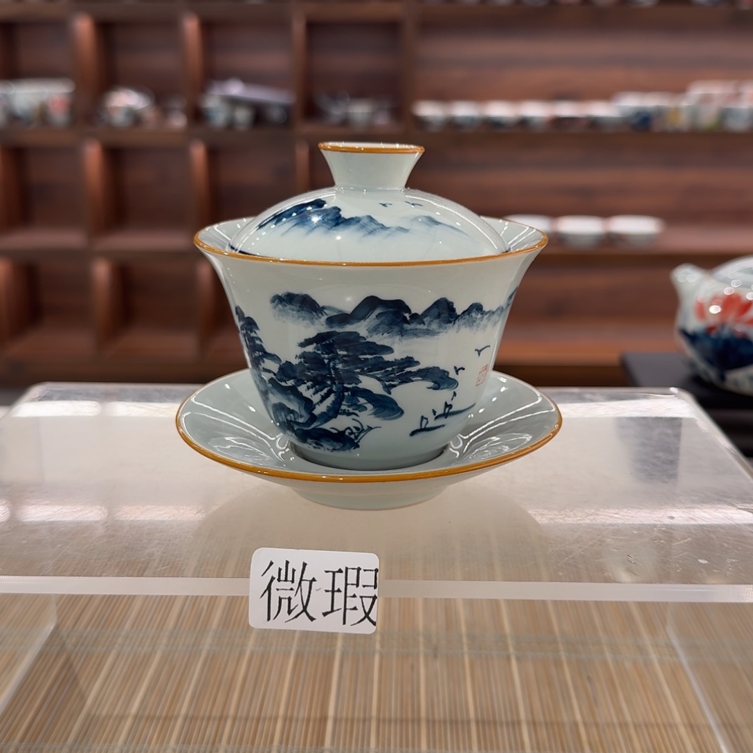 釉下彩纯手绘微瑕