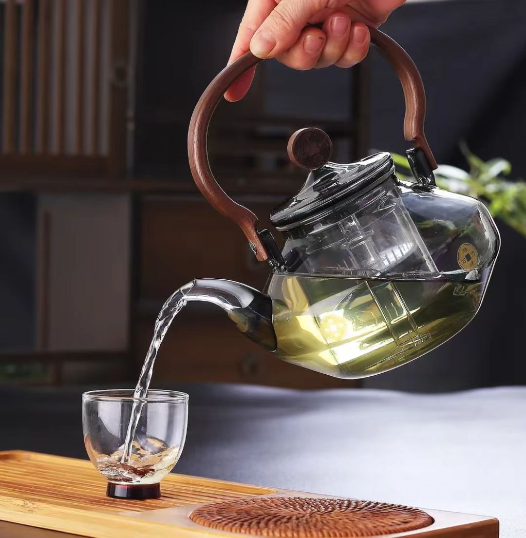 璃尚鸣耐高温全玻璃4代壶加厚玻璃提梁壶大容量煮茶器家用电陶炉