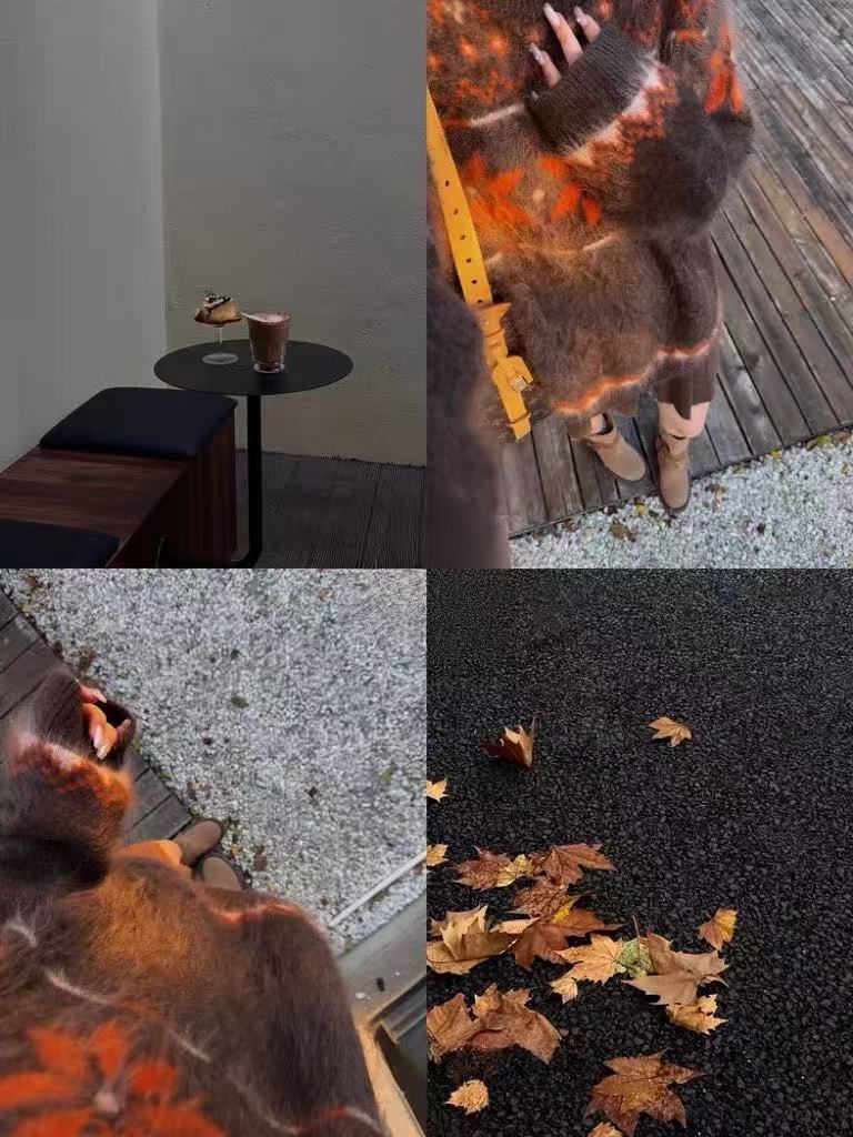 【丂枧家】‘深林落雪’拉绒 冬季琥珀流光费尔岛风羊绒羊毛毛衣时尚