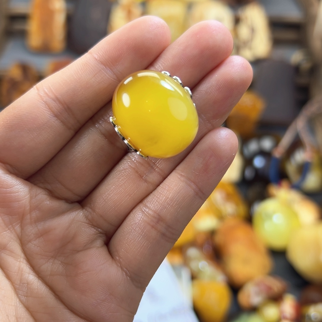 琥珀裸石未镶嵌琥珀蜜蜡