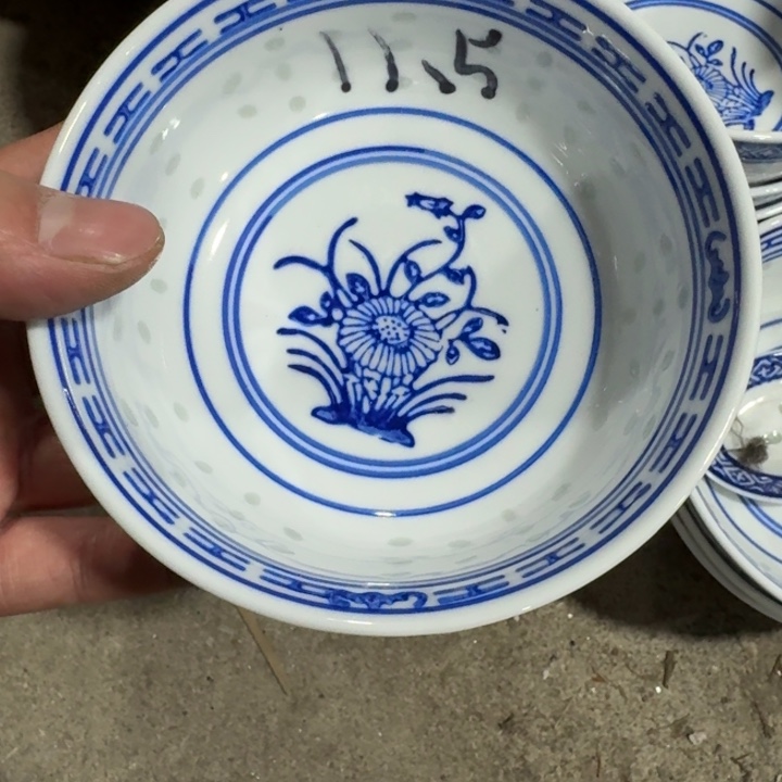 摆件景德镇回流玲珑碗11.5