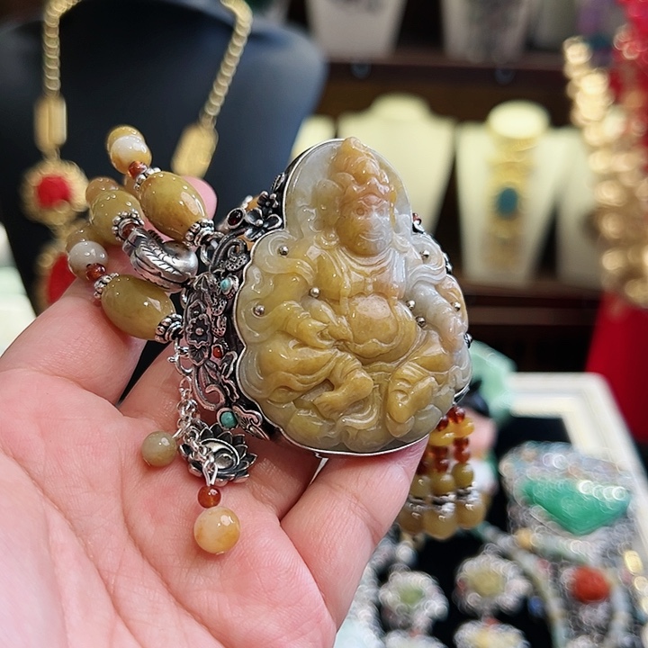 翡翠手链银S925镶嵌古风