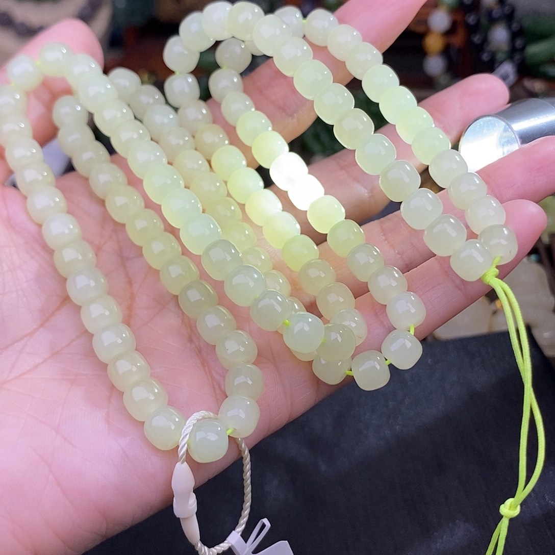 和田玉黄口项链清货价约7MM未镶嵌