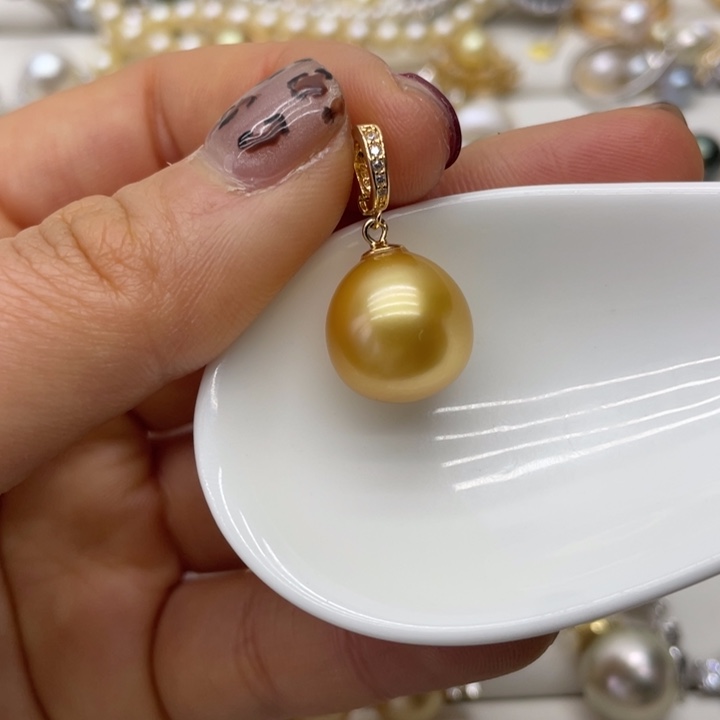 海水珍珠吊坠(不含链)银S925镶嵌