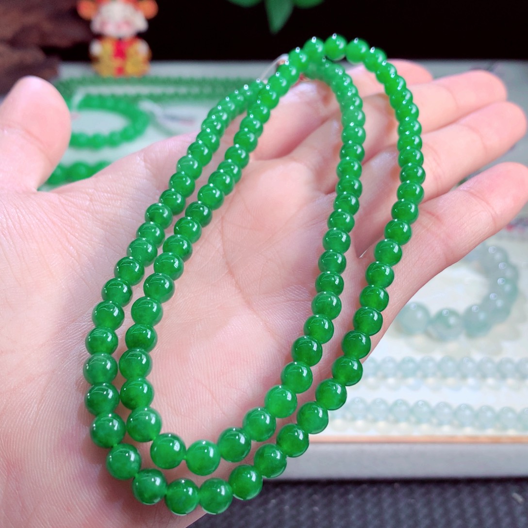 翡翠未镶嵌手链卡6mm