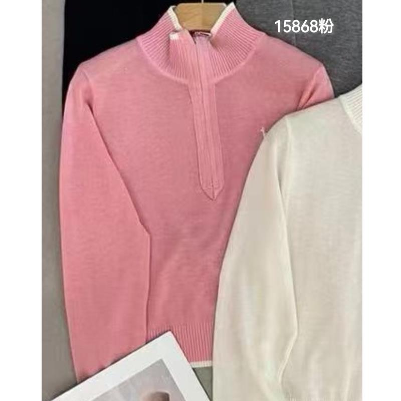 15868（部分无水洗唛，介意慎拍）WANGDAN半拉链字母刺绣针织衫