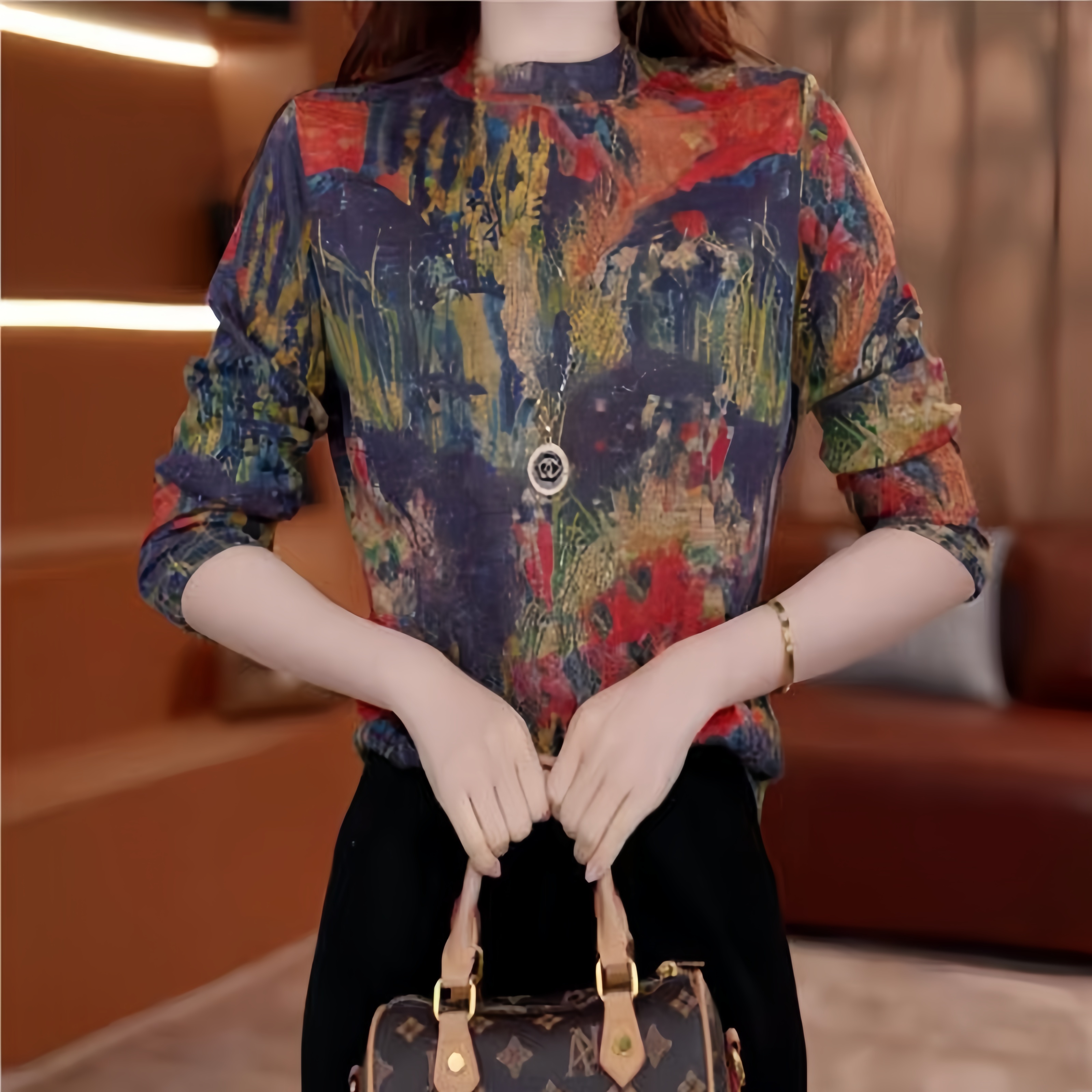 秋冬气质法式显瘦长袖百搭短款半高领T恤女士网红洋气加绒宽松