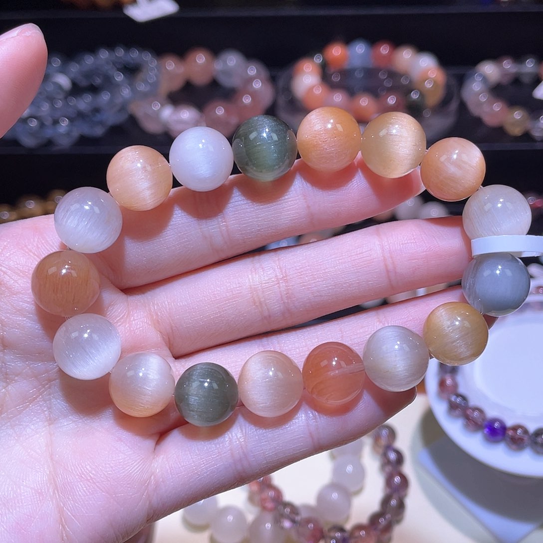 水晶手链未镶嵌兔毛手链，晶体通透12