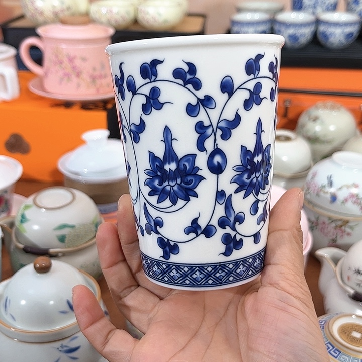 缠枝莲可乐杯茶杯单杯