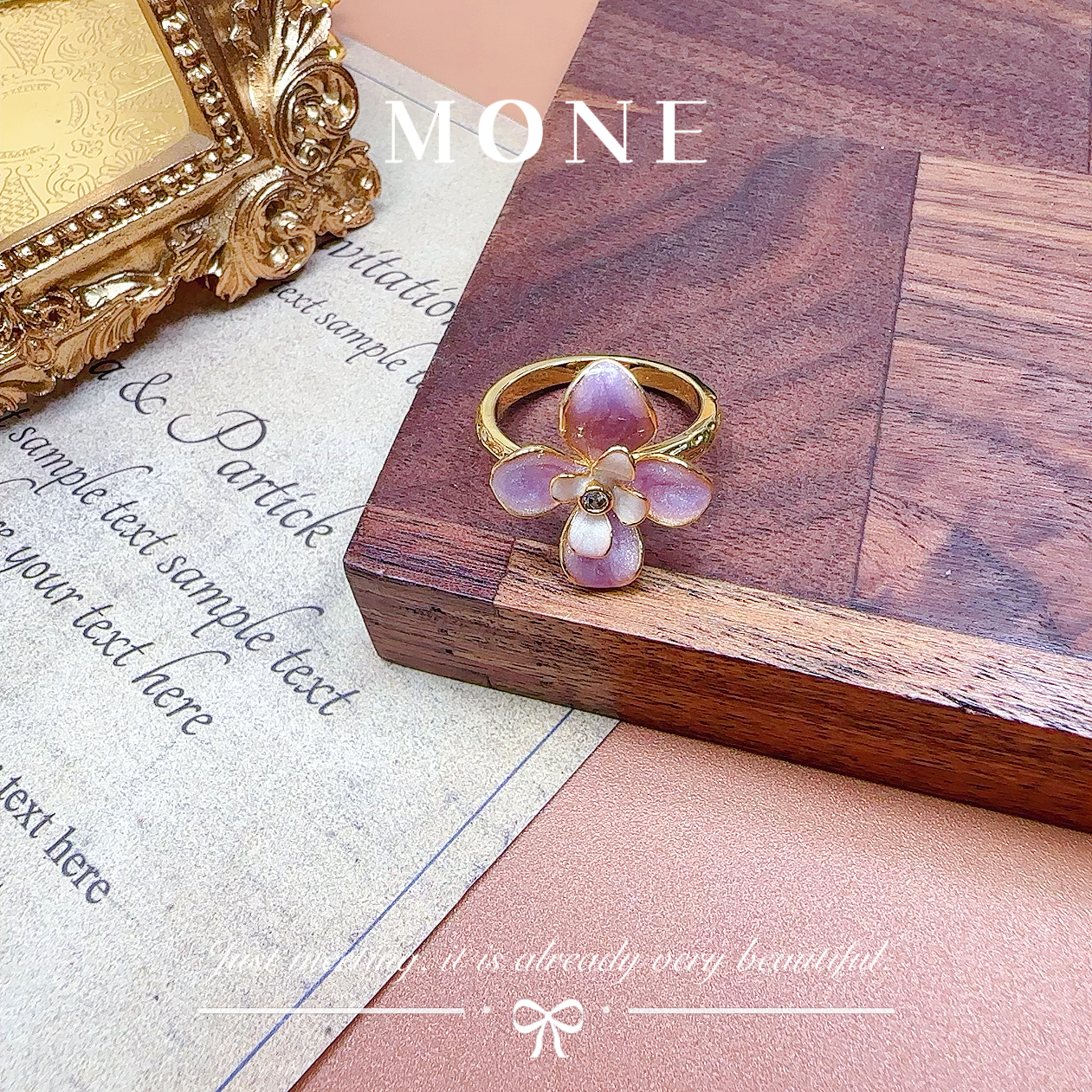 铜合金珐琅戒指 【6231】时尚气质百搭高级设计款戒指