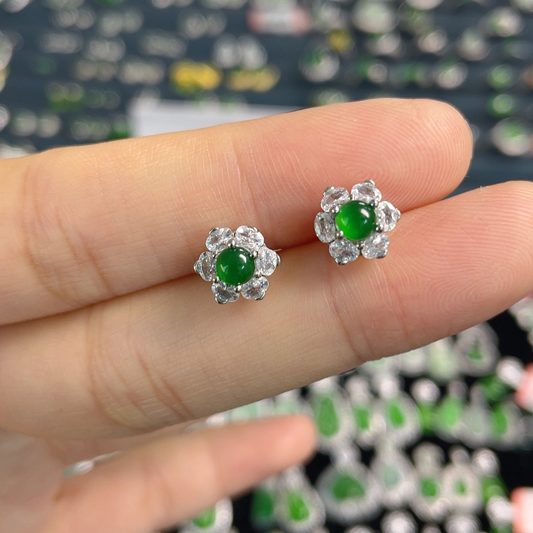 未镶嵌翡翠耳饰耳钉