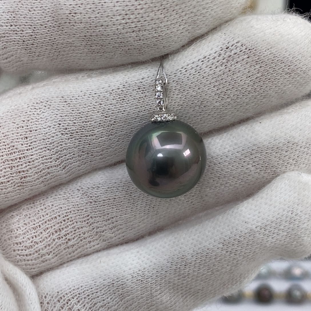 海水珍珠颈饰18K金镶嵌14-15m m