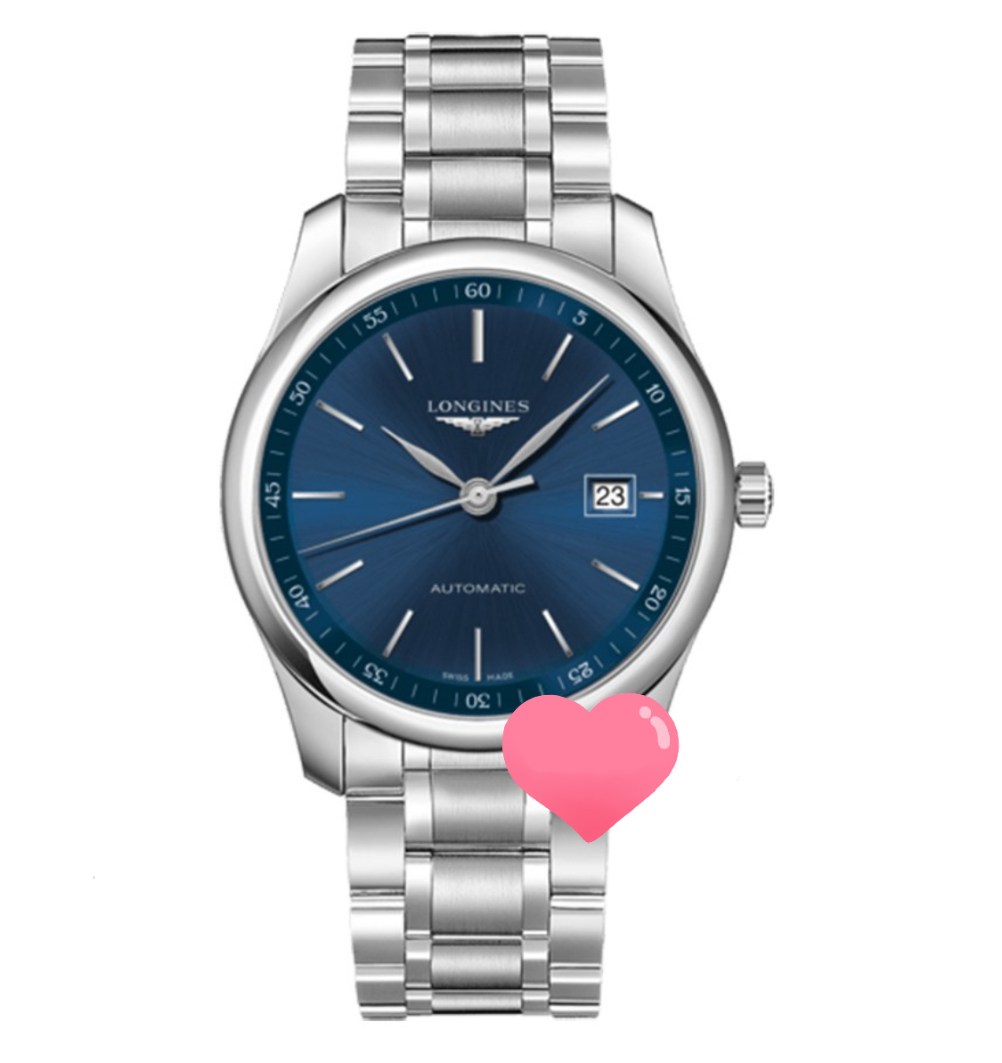 99新 Longines/浪琴 /名匠793蓝盘钢带/表径40/自动机械表