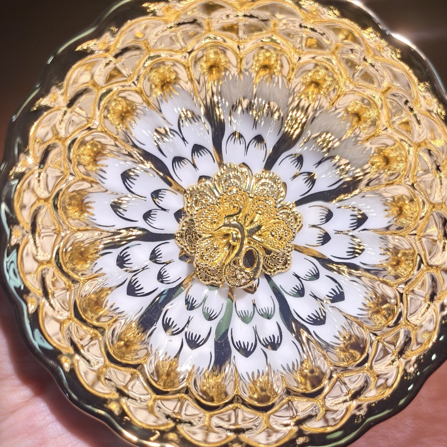 【金玉满堂和和美美孔雀】喝茶喝水品茗杯陶瓷杯主人杯孔雀开屏杯