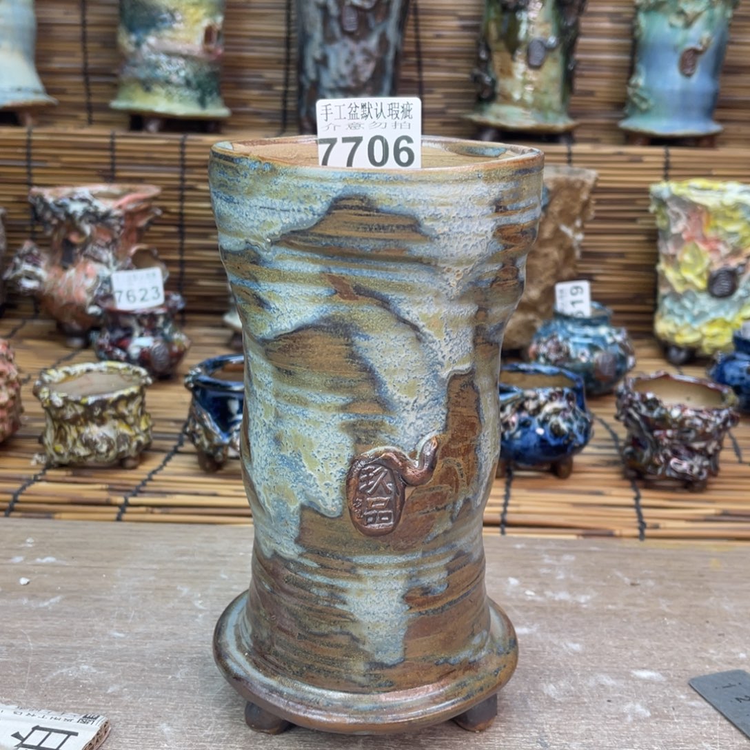 手工花盆默认瑕疵完美者勿拍