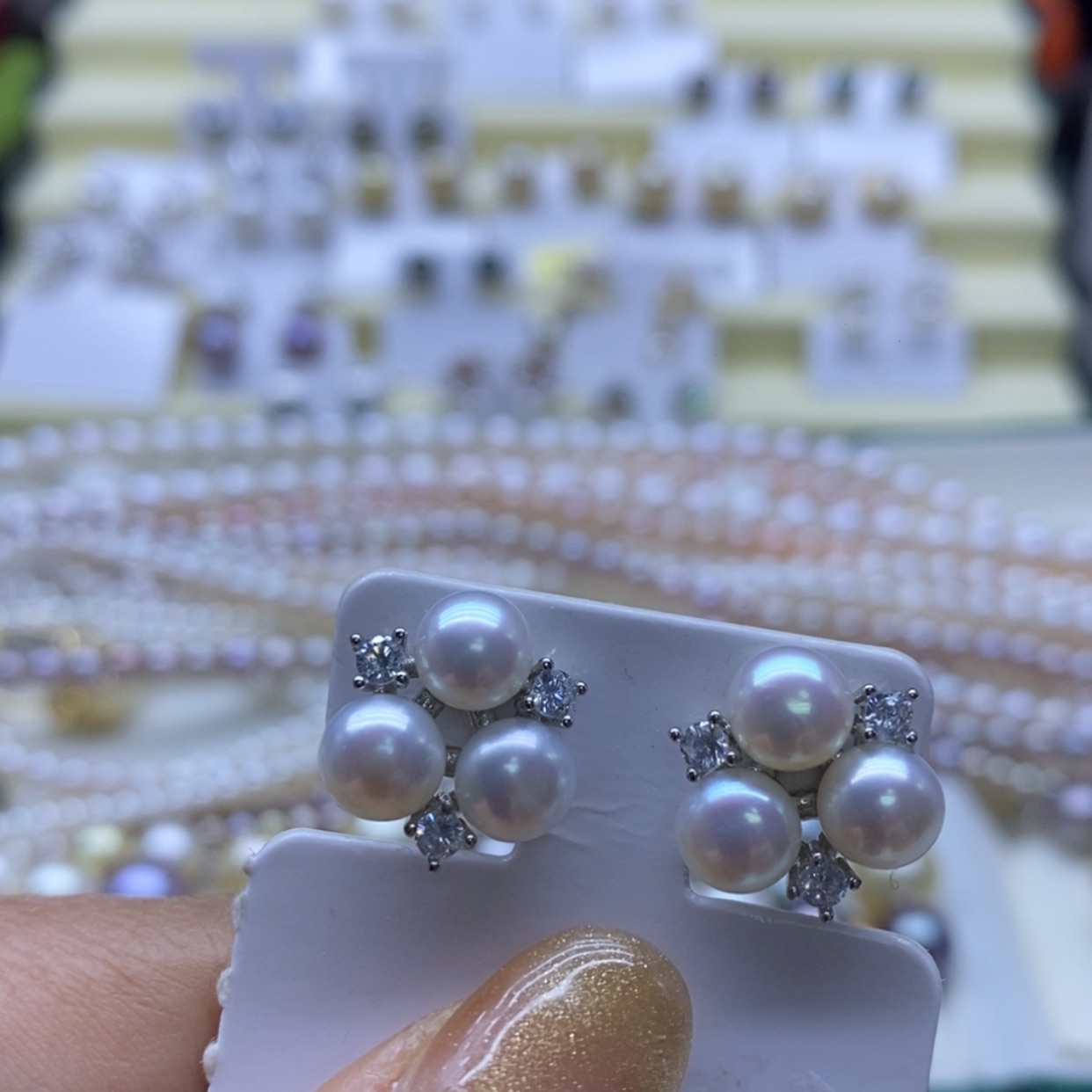 【闪购商品】淡水珍珠耳饰银S925镶嵌