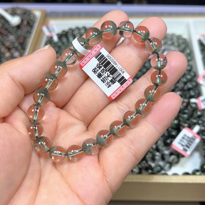 绿幽灵手串未镶嵌水晶