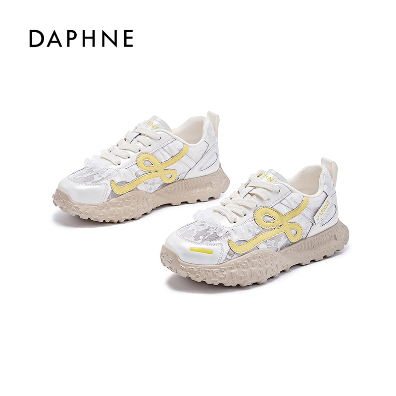 Daphne/达芙妮爆款阿甘鞋女2025新款网面透气休闲增高厚底德训鞋