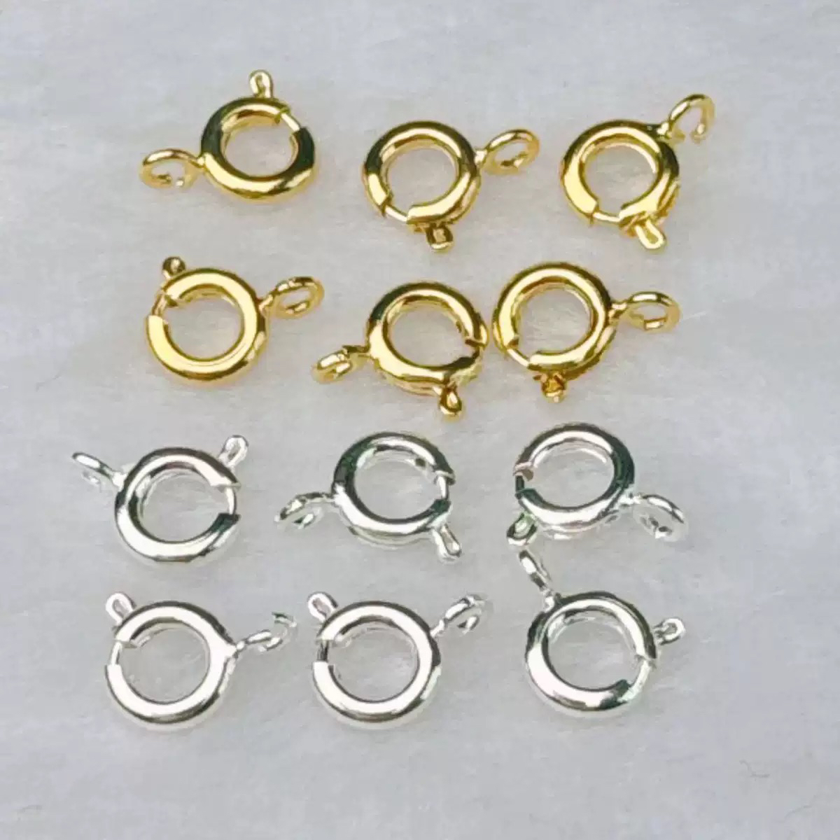 铜合金6mmK金O形弹簧扣项链手链扣DIY串珠手链收尾扣高级配件简约