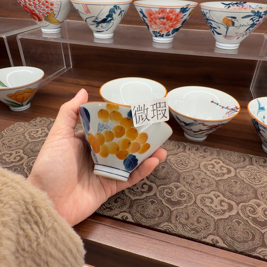 釉下手绘茶具微瑕