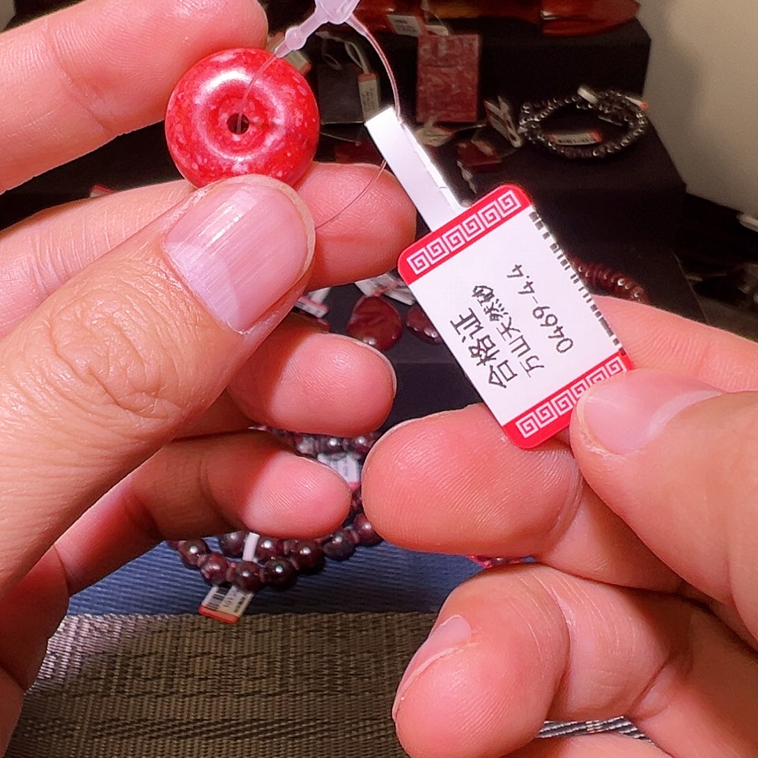 天然辰砂纯天然扣子