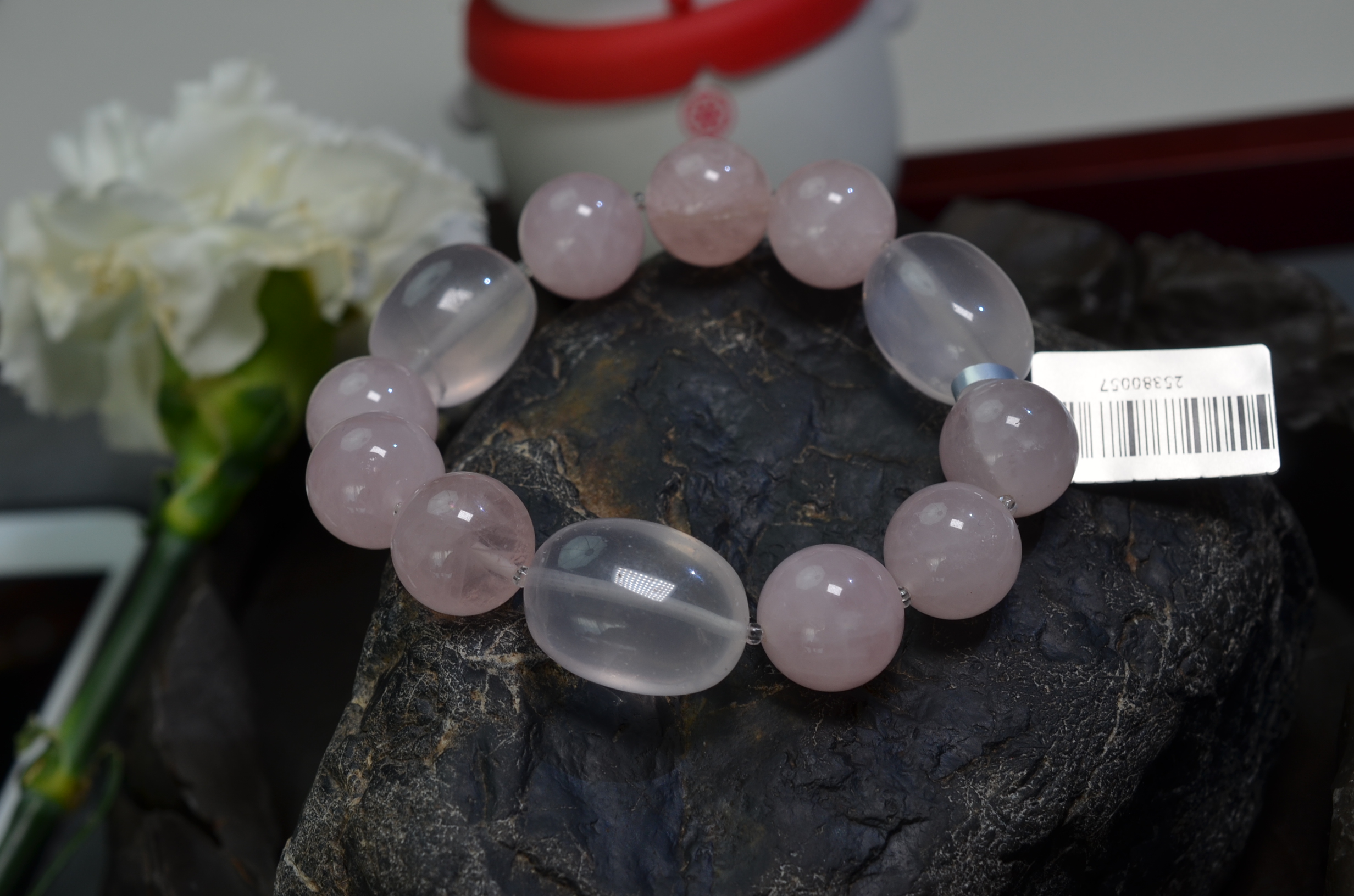 57 天然星光粉水晶手链 手串 约14MM
