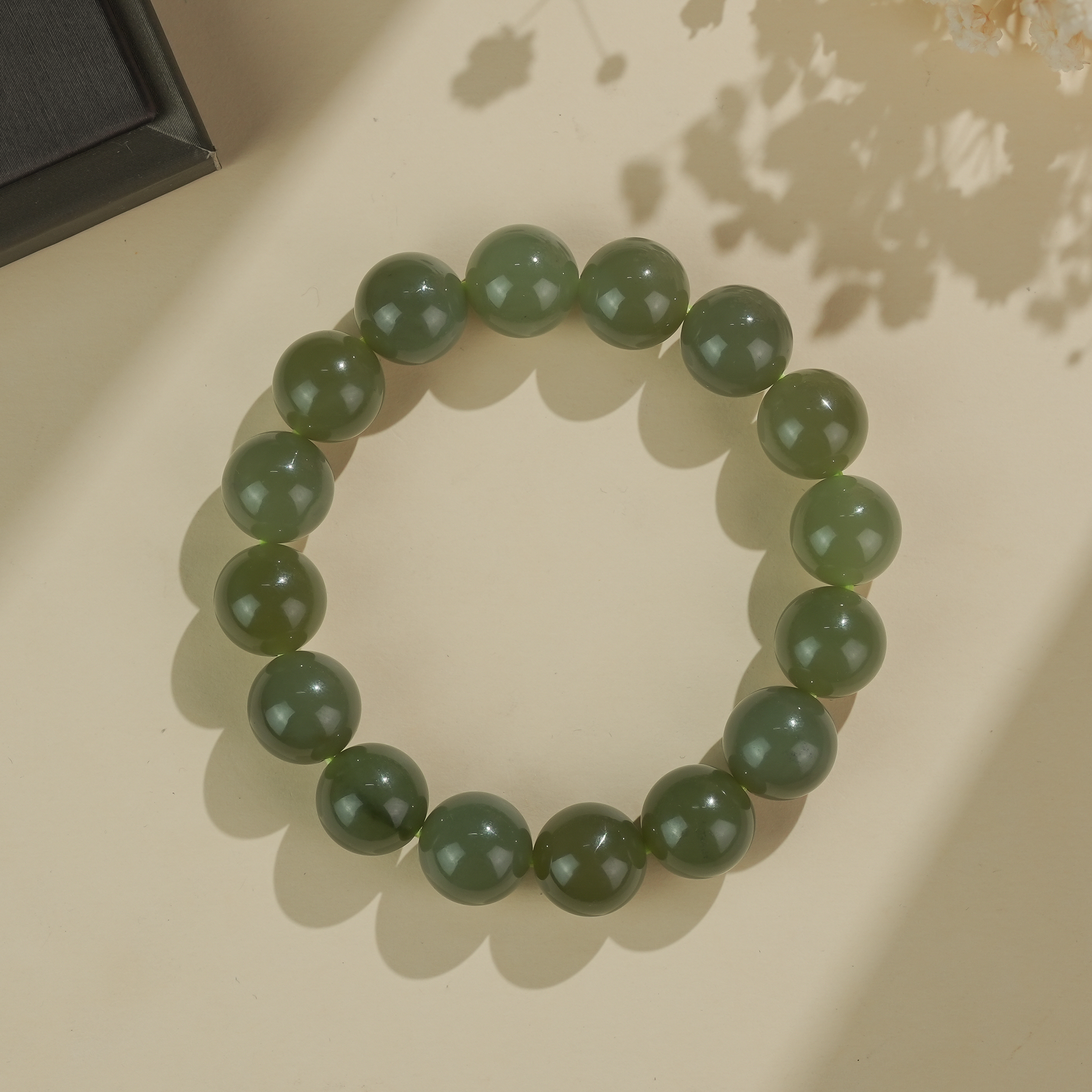精美珠宝和田玉晴水素圈手串12mm时尚气质百搭多样性发货20379