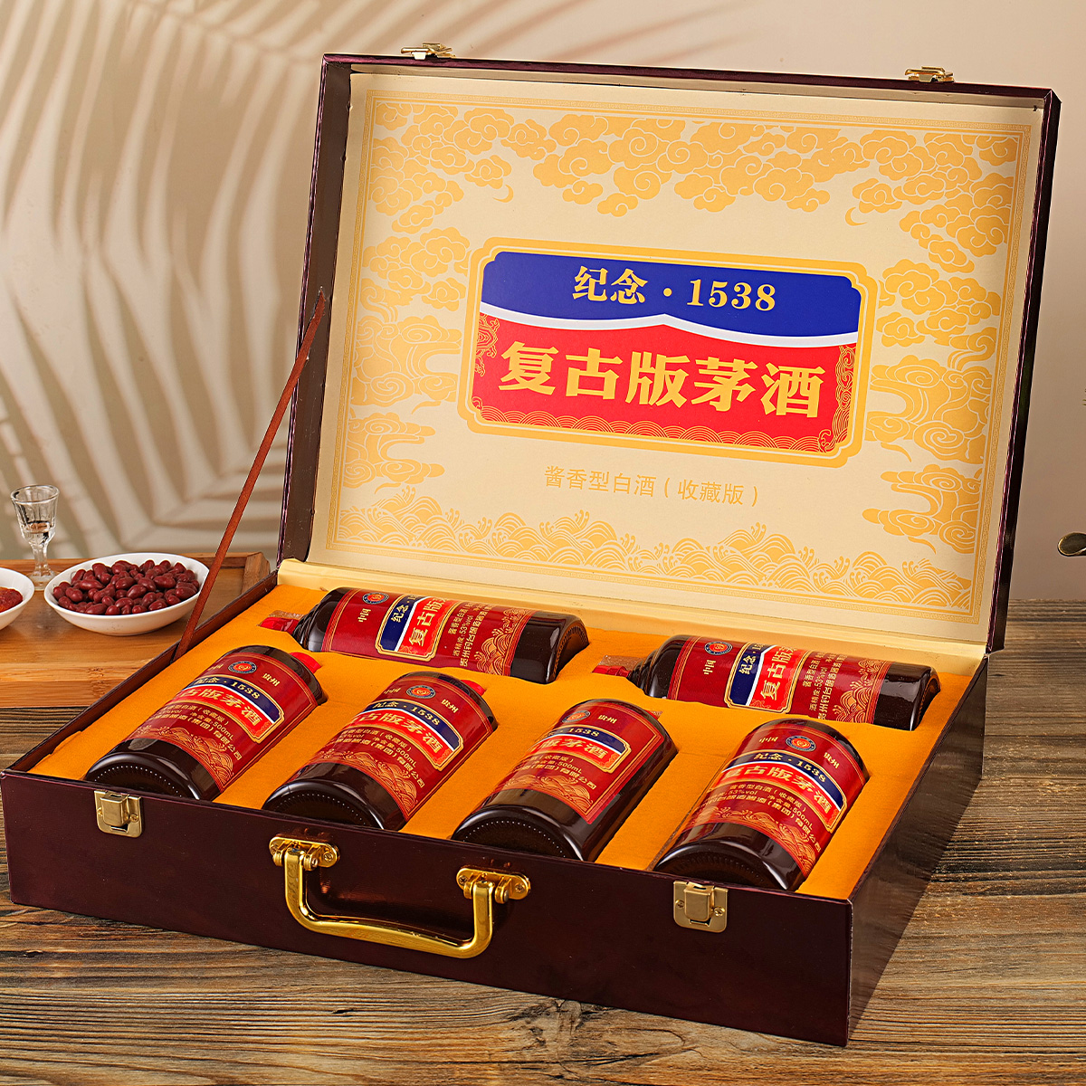 一河一村复古版茅酒手提礼箱 53度500毫升*6瓶白酒