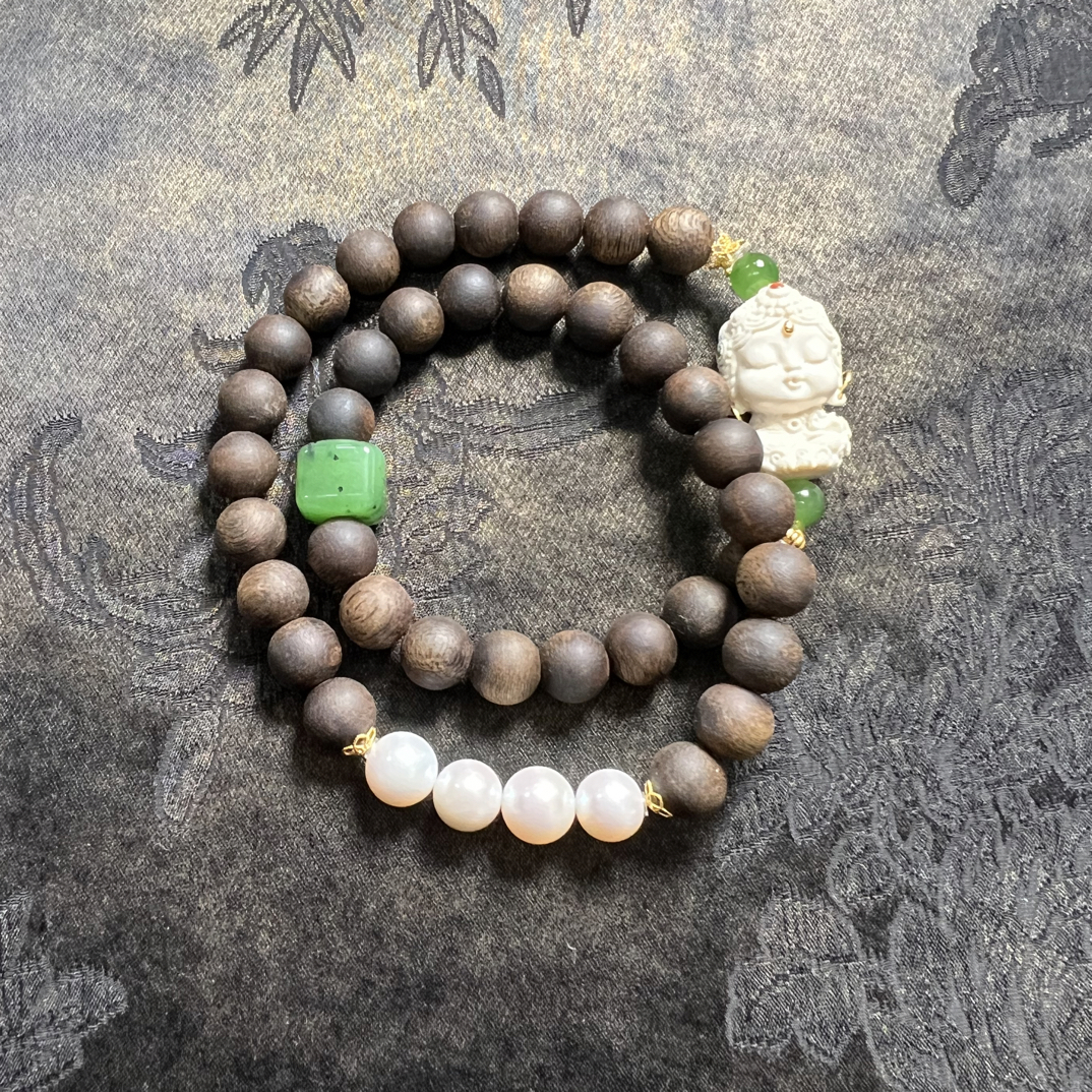 天然和田碧玉路路原创设计手串