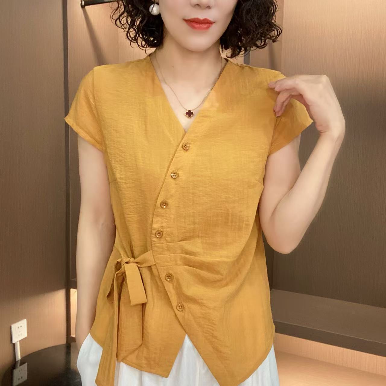 夏季新款时尚洋气百搭减龄显瘦女短袖气质T恤上衣