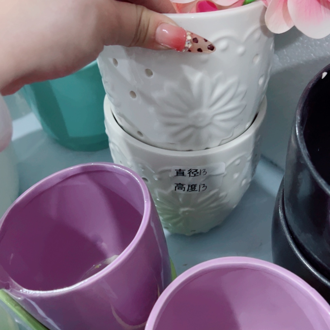 有孔，陶瓷花盆满10米包邮发货