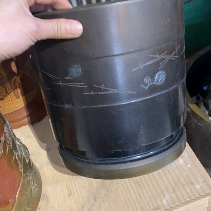 蜜安罐瓷香炉锡茶则