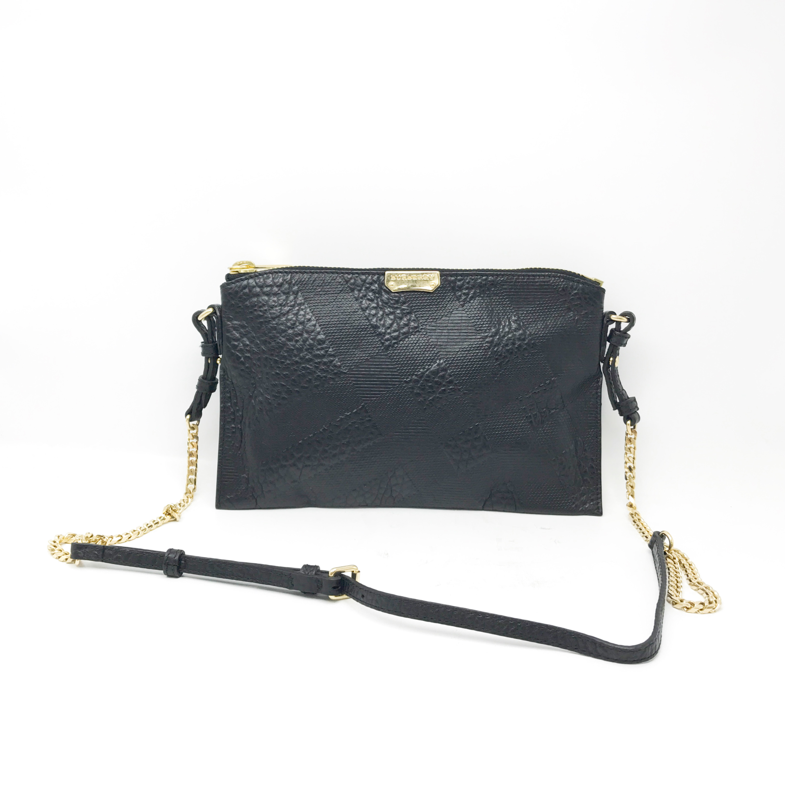 95新 BURBERRY/博柏利 洋诚二手 博柏利黑色链条单肩包 95新