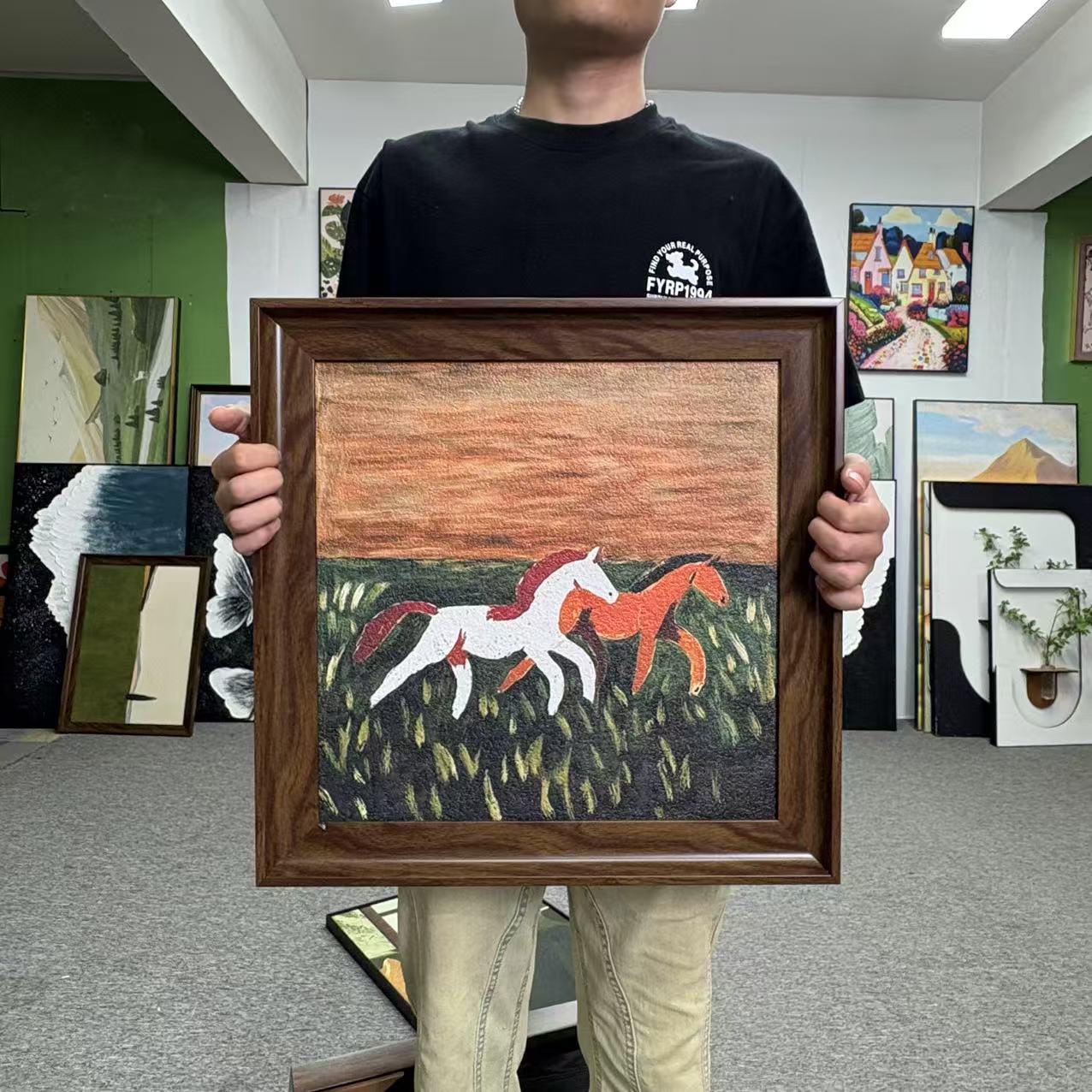 风常玉小马抽象装饰画适用于客厅卧室餐厅等多种场景5050