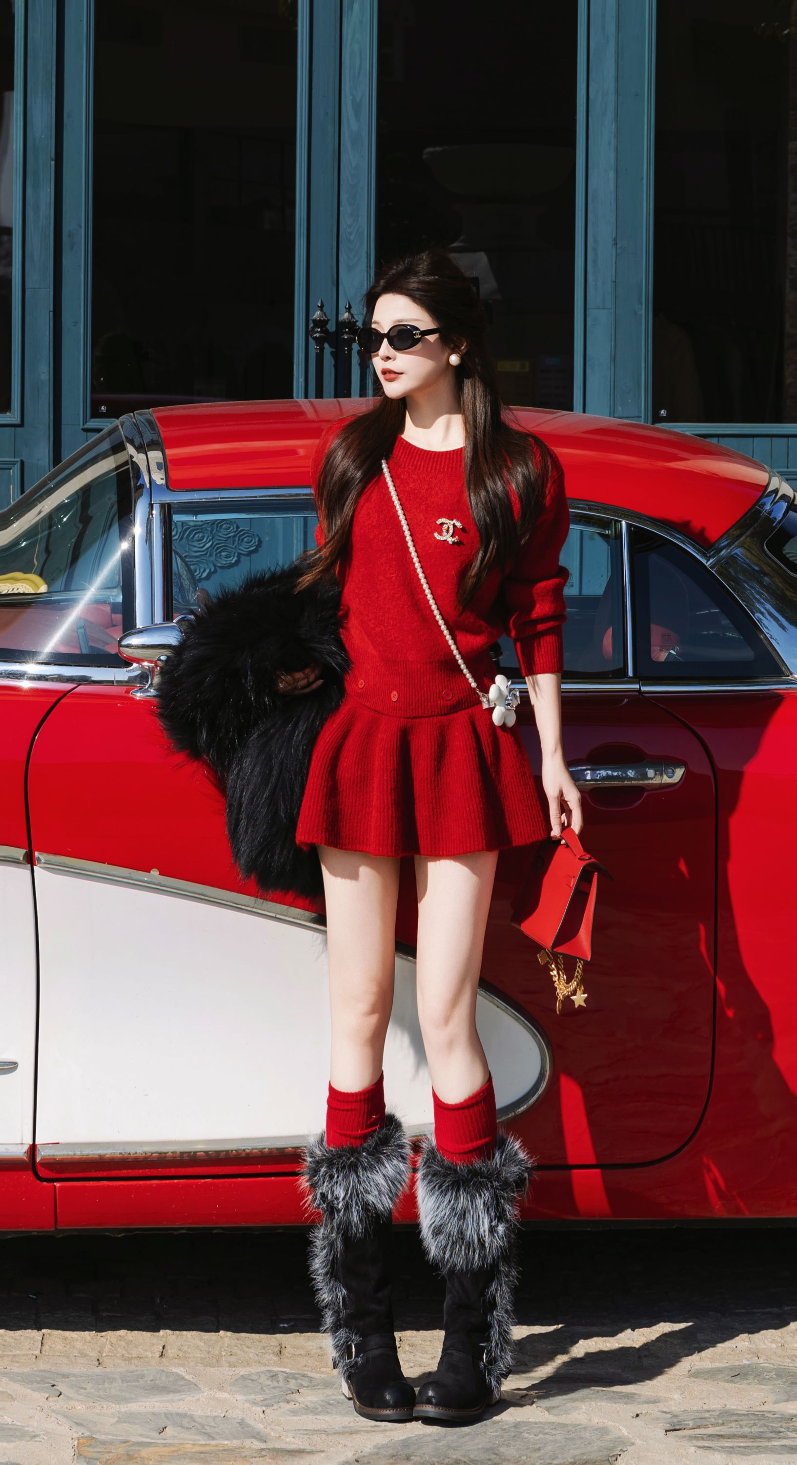 SISTER姐妹家新年穿搭宽松显瘦巨好看一衣两穿可拆卸设计针织衫女