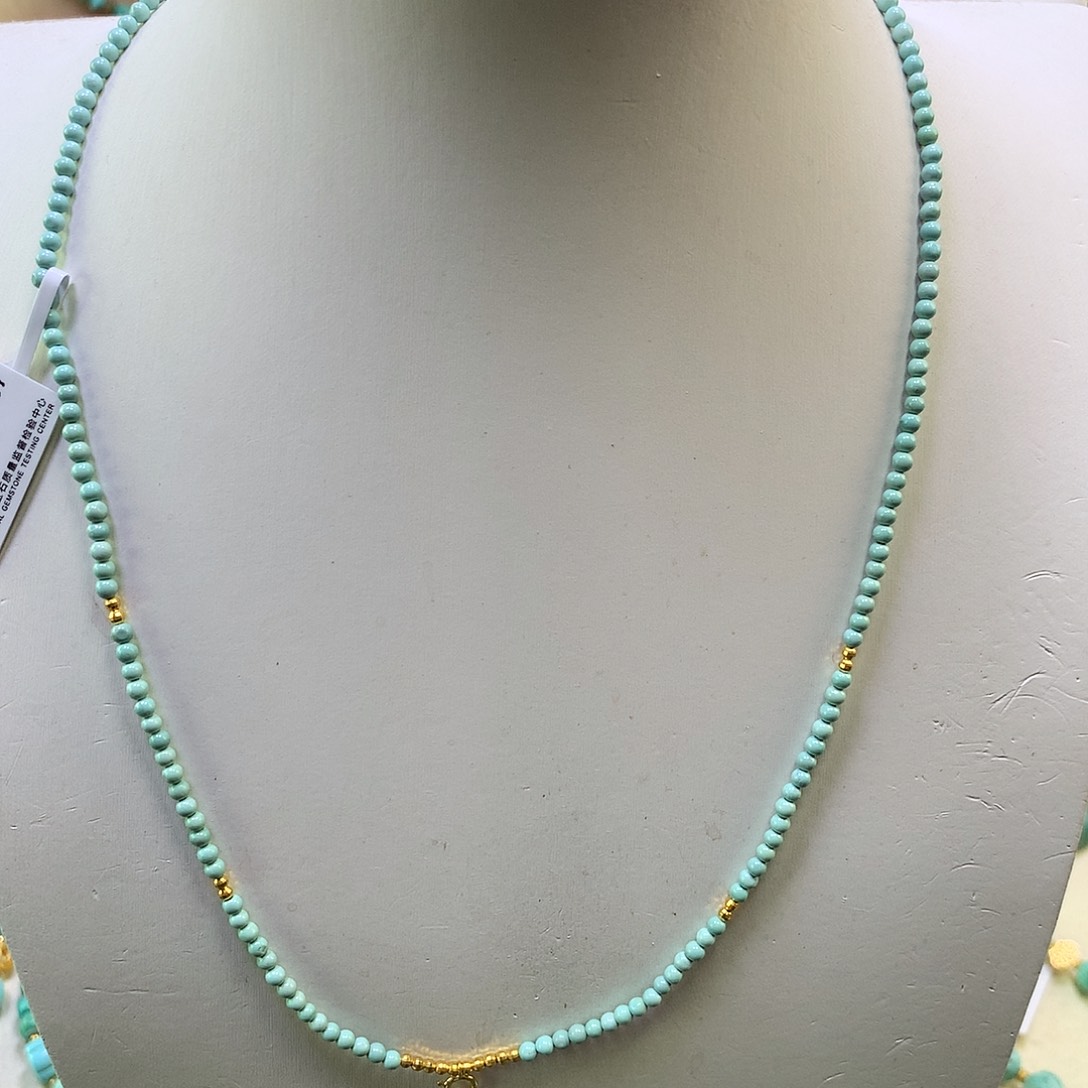 绿松石18K金镶嵌项链
