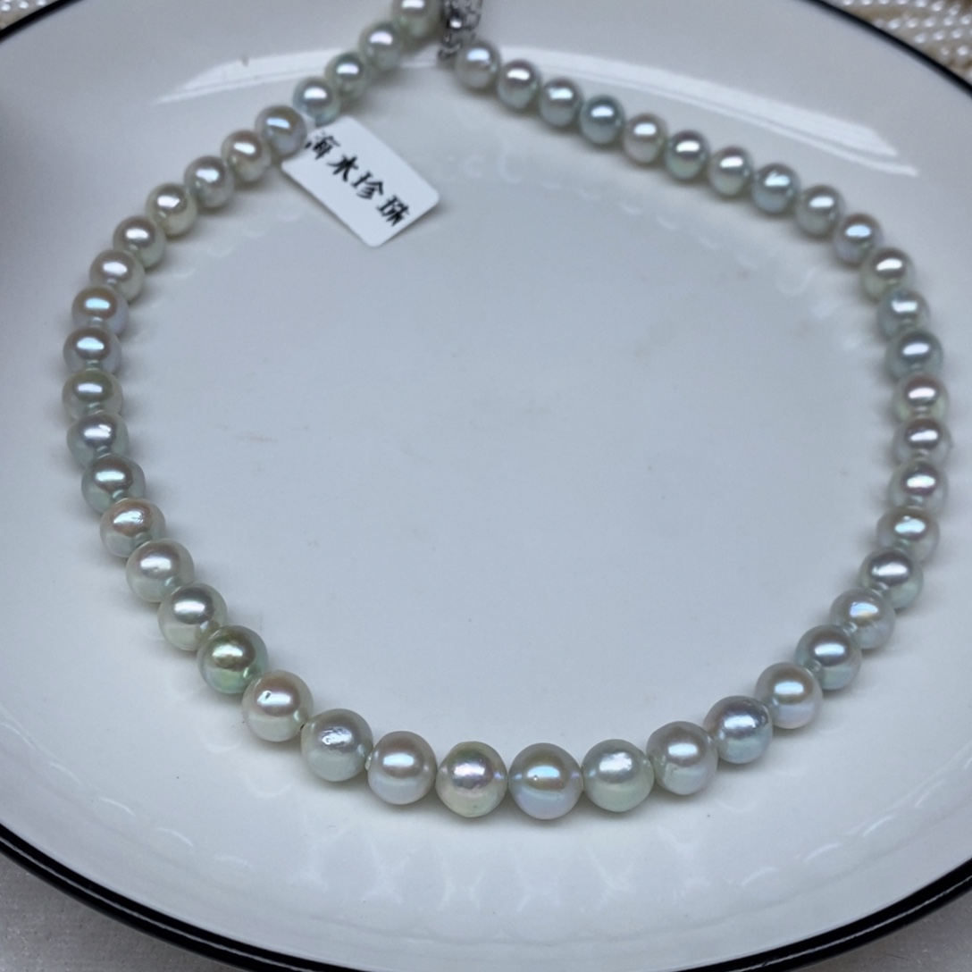 颈饰未镶嵌海水珍珠真多麻8-9