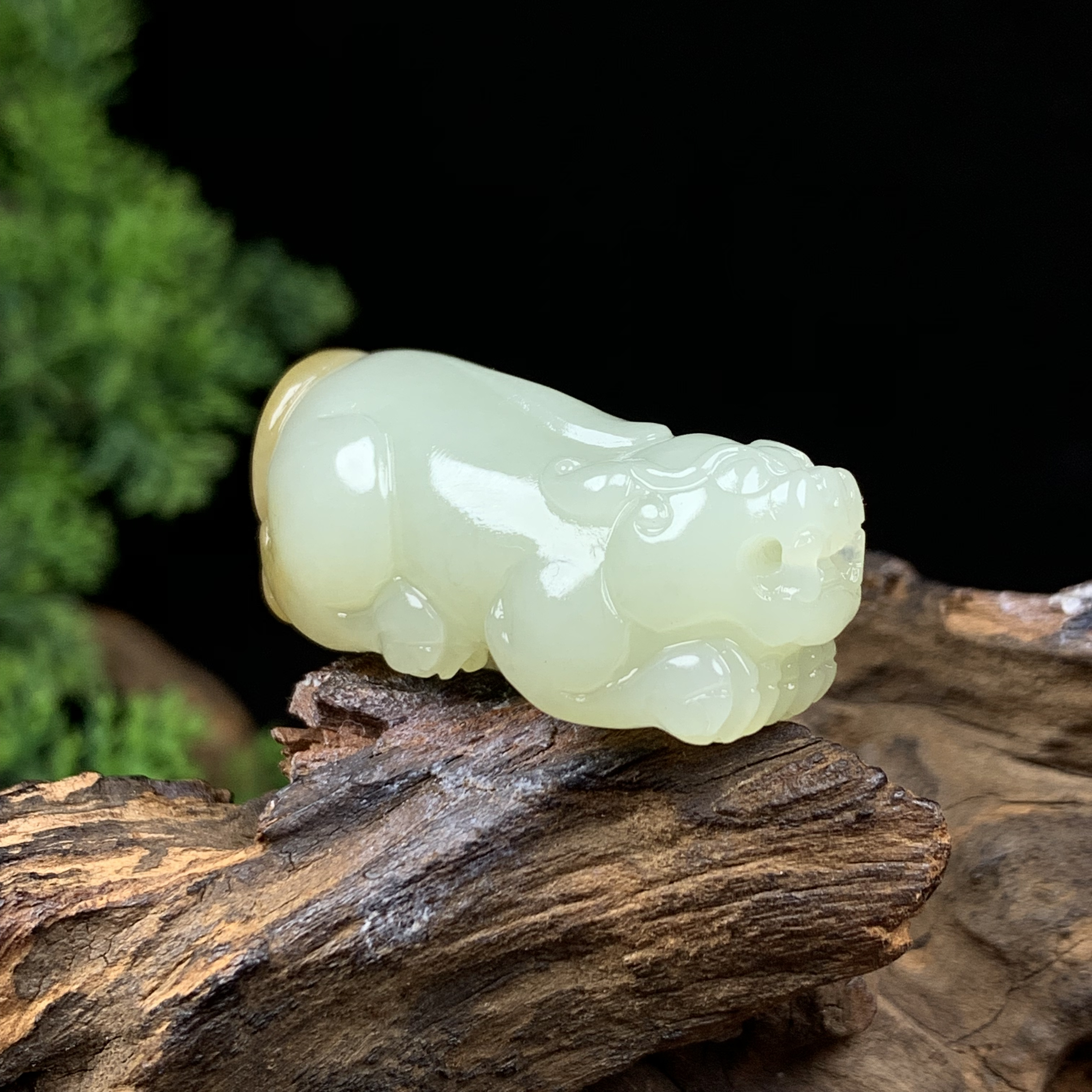 天然新疆和田玉招财进宝貔貅吊坠尺寸42*20*17重量23克