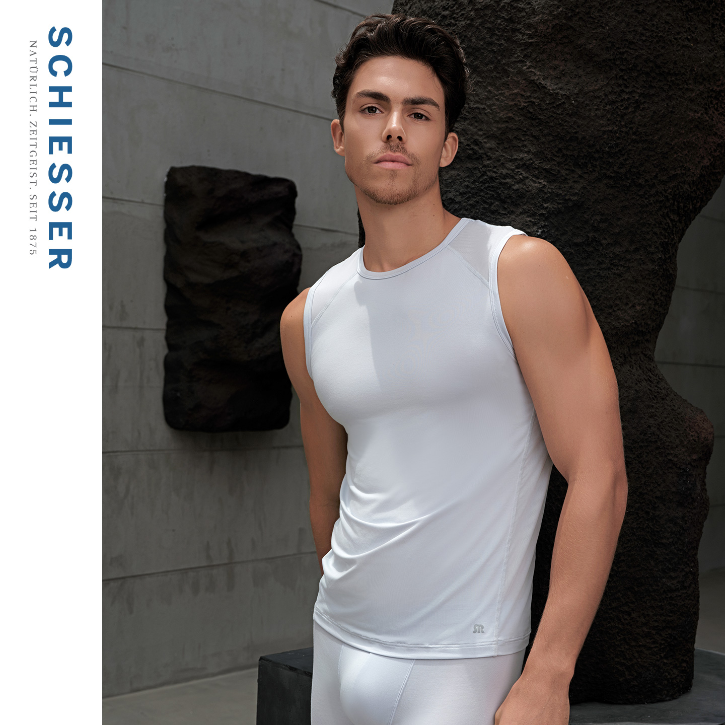 SCHIESSER舒雅25年夏季新品男士60S莫代尔吸湿速干透气运动背心