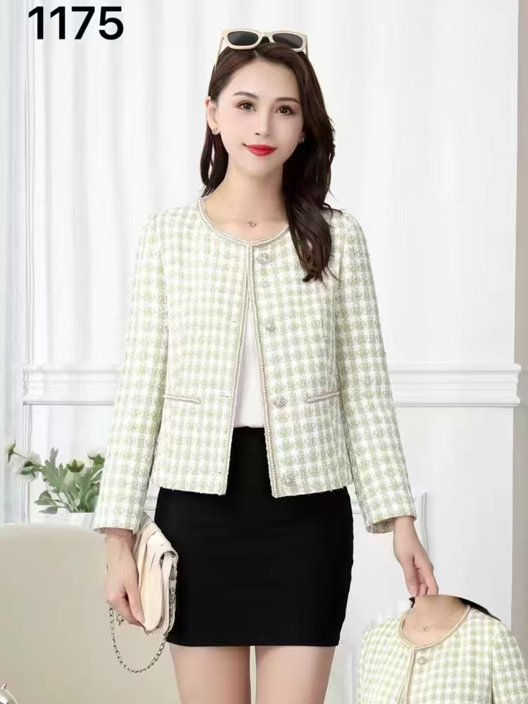 【F5753】小香风外套女2025春款法式气质名媛风粗花呢短款上衣